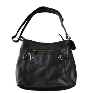Great American Leather Works Black Adjustable Strap Crossbody Shoulder Bag Purse